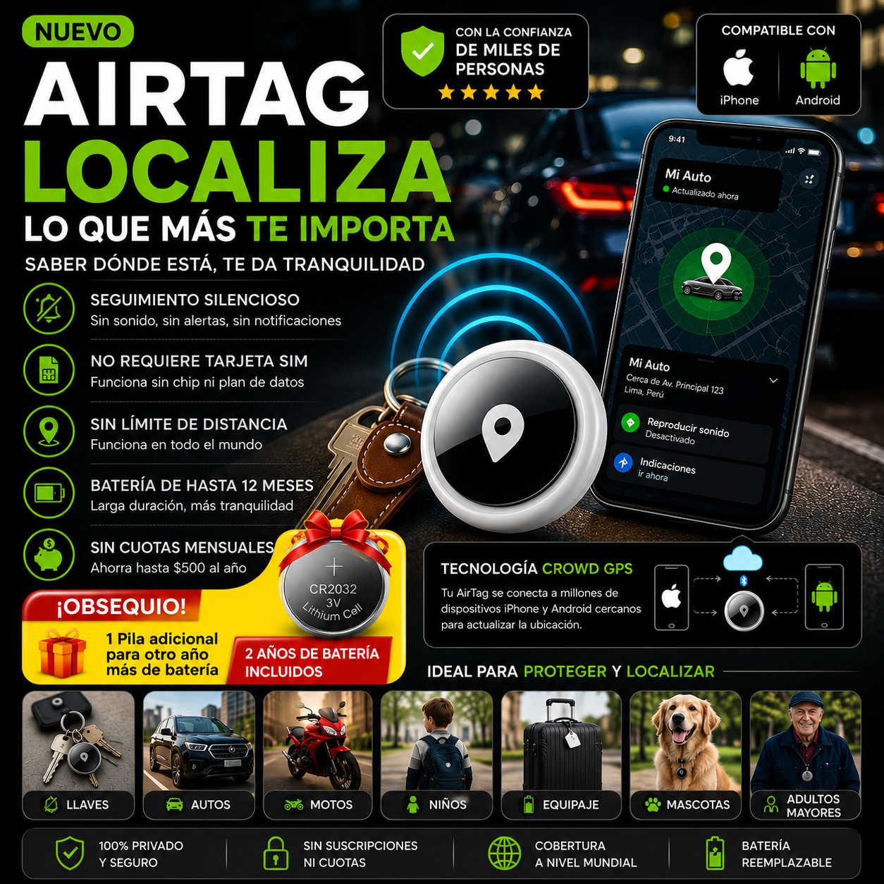 TrackGo™ - Localizador Inteligente para Android y Iphone